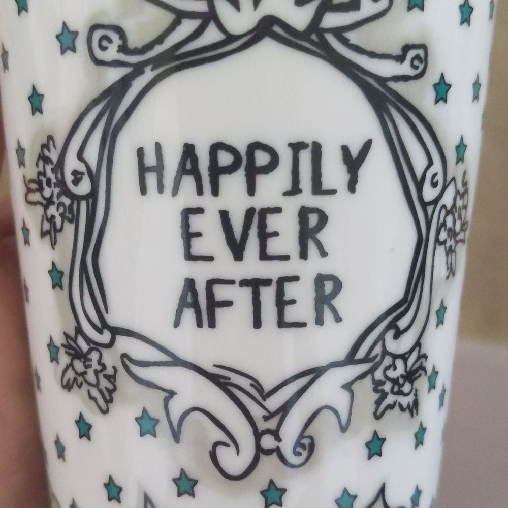 Home Essentials ceramic double walled travel mug, HAPPILY EVER AFTER - Picture 3 of 6